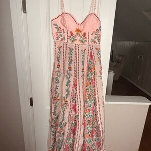 FARM Rio Pink Delicate Forest Maxi Dress